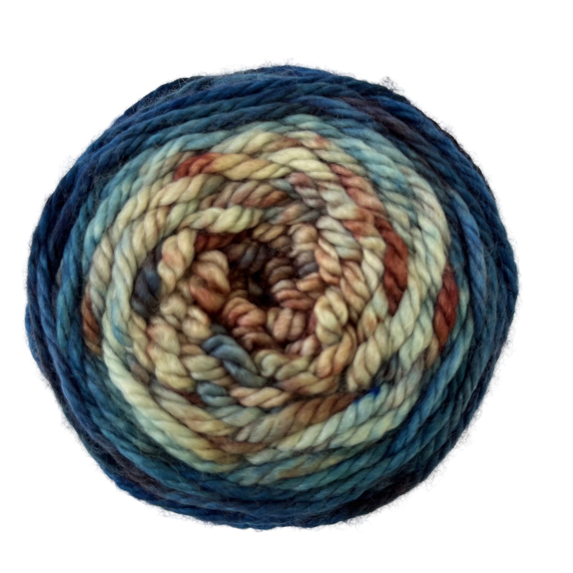 Top view, Blue ombre  with  cream to brown 