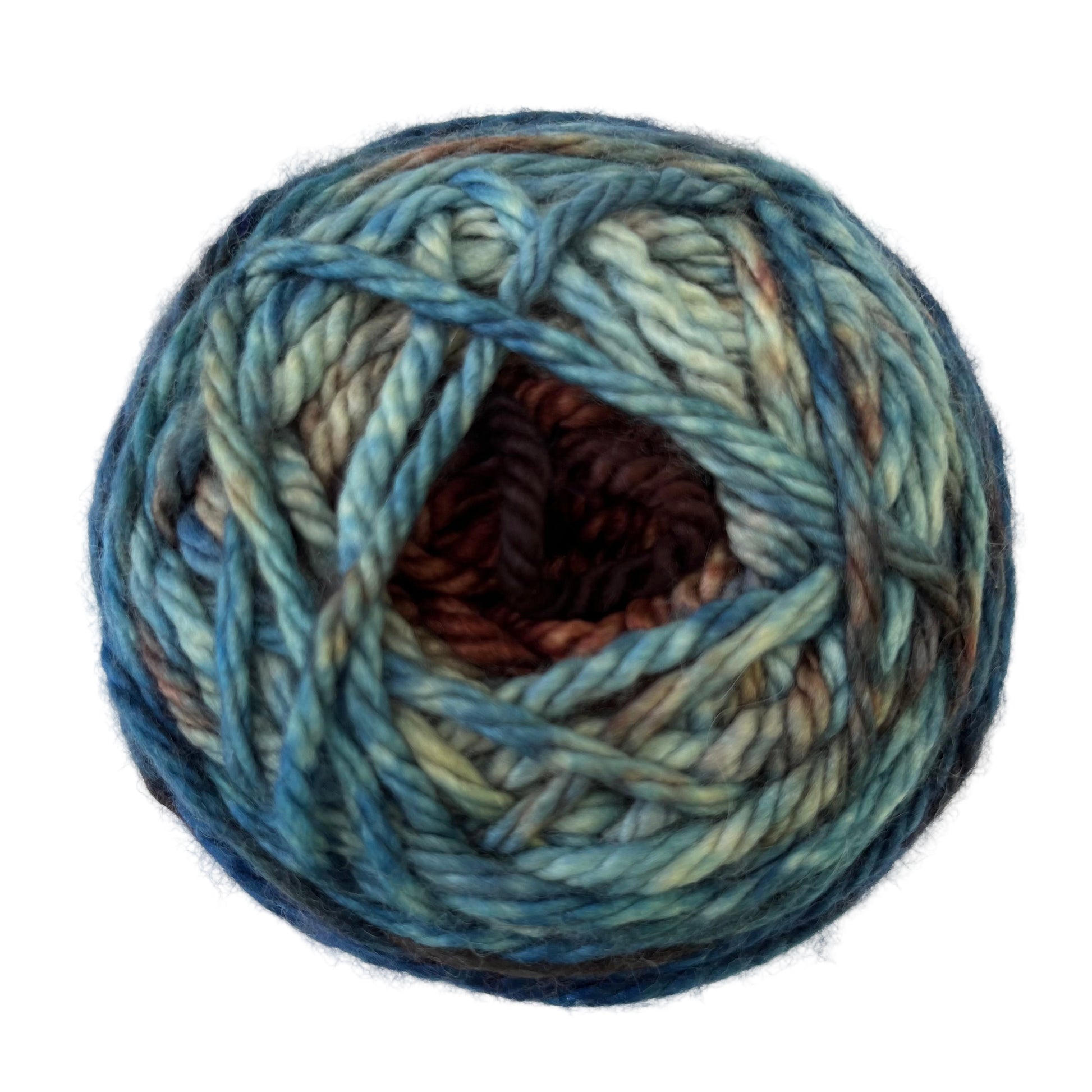 Top view, Blue ombre  with brown center