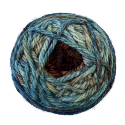 Top view, Blue ombre  with brown center